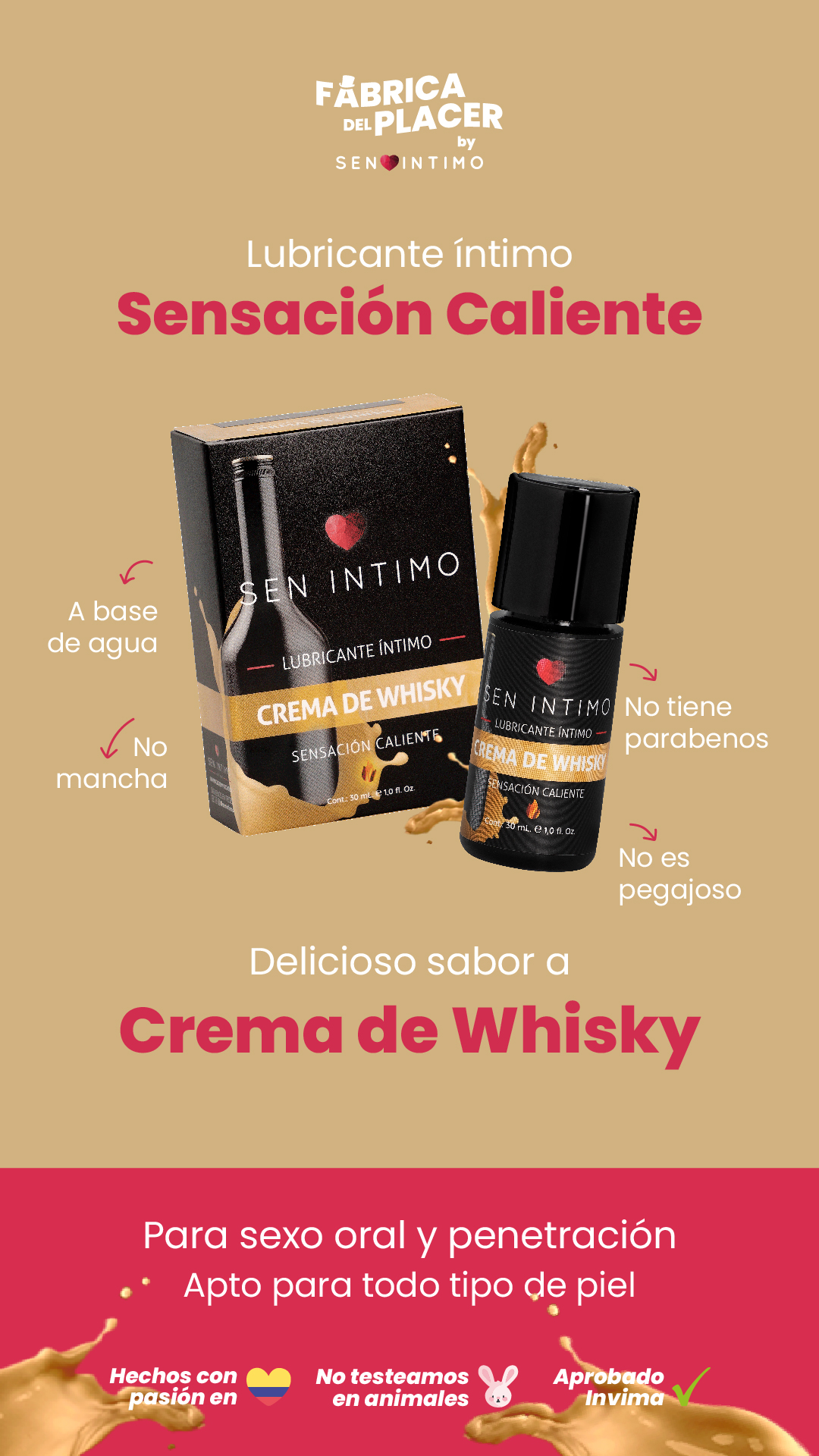 Lubricante Caliente Crema de Whisky 